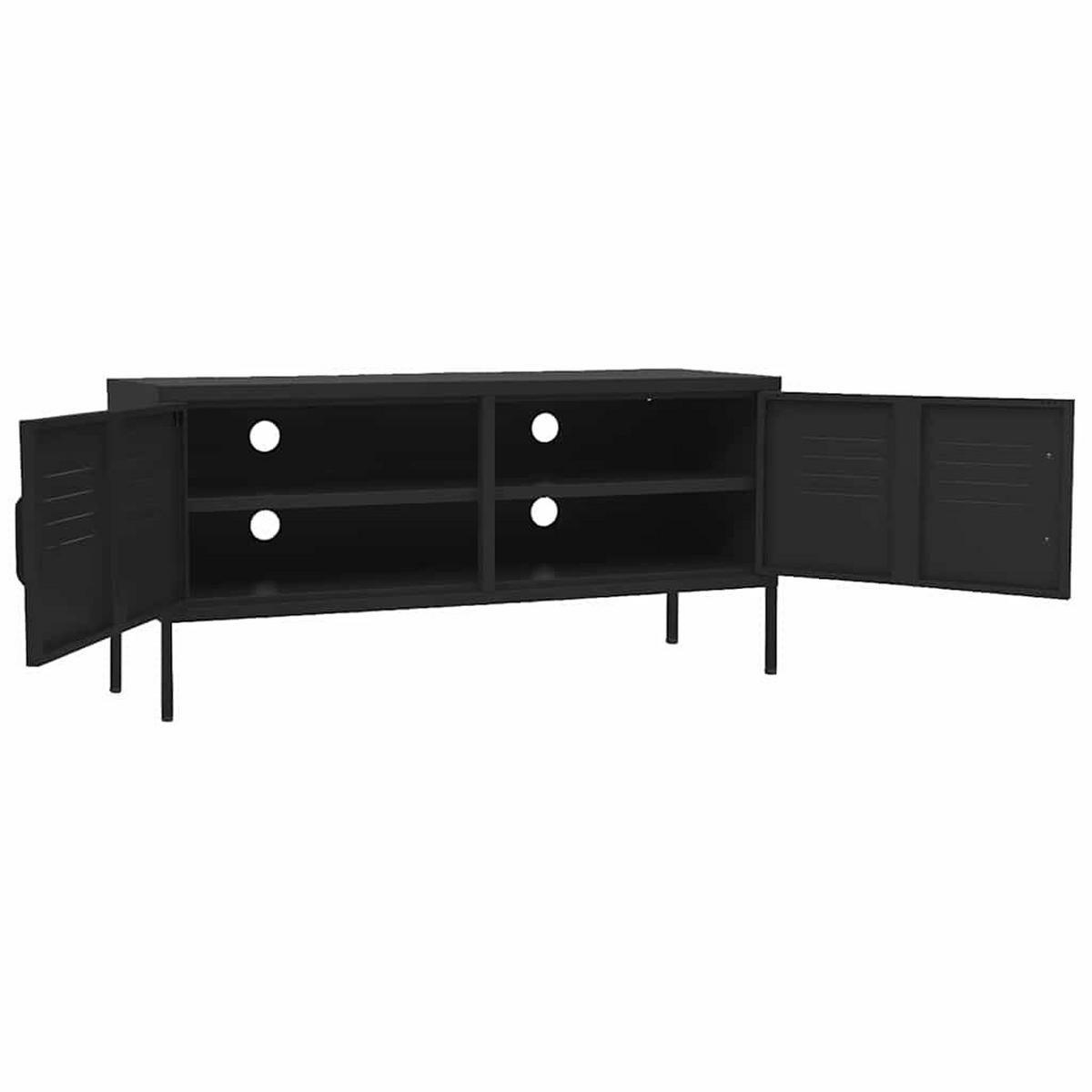 TV-SCHRANK Schwarz 105/35/50 Cm Stahl - Schwarz, Metall (105/50/35cm) - vidaXL