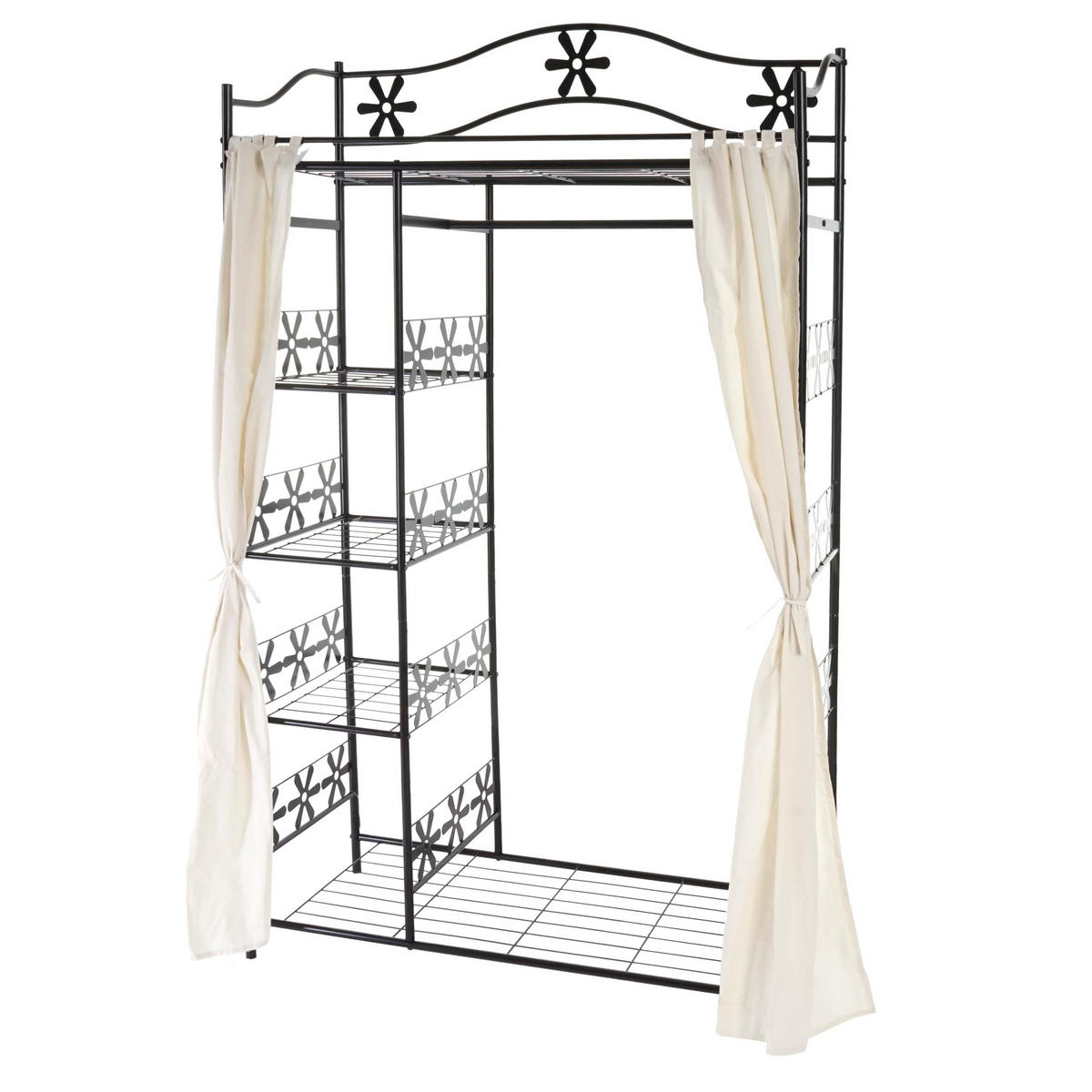 METALL-GARDEROBE MIT VORHANG Schwarz - Schwarz, Metall (100/172/43cm) - MCW