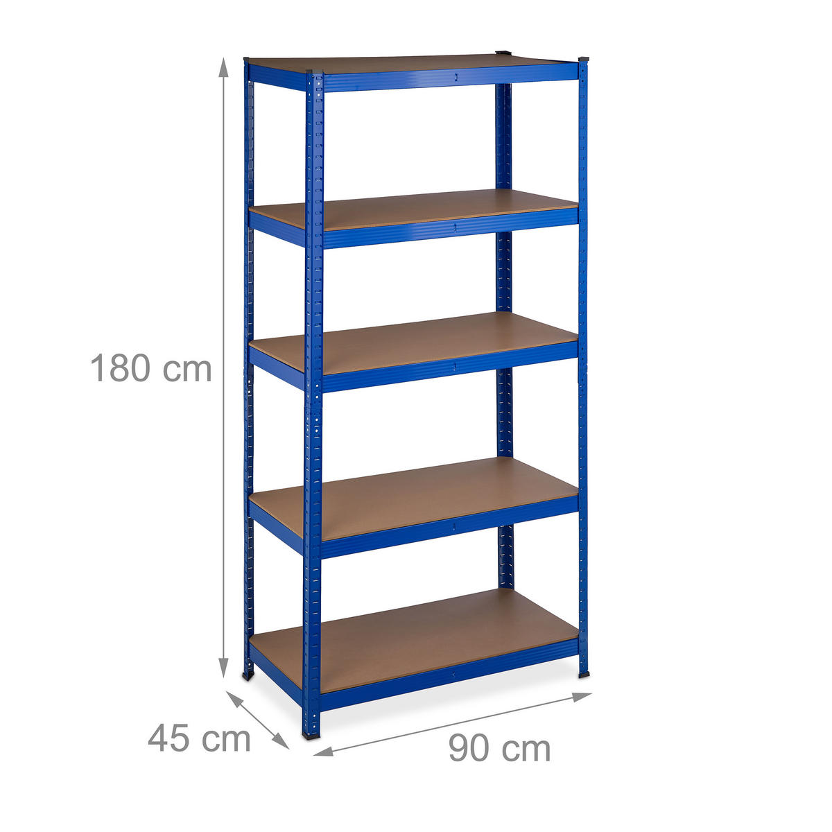 SCHWERLASTREGAL - Multicolor, Holzwerkstoff/Kunststoff (90/180/45cm) - Relaxdays