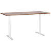 SCHREIBTISCH braunweiß 180/72 cm elektrisch höhenverstellbar Destin IV - Dunkelbraun/Weiß, Holz (72/180/67cm) - Beliani