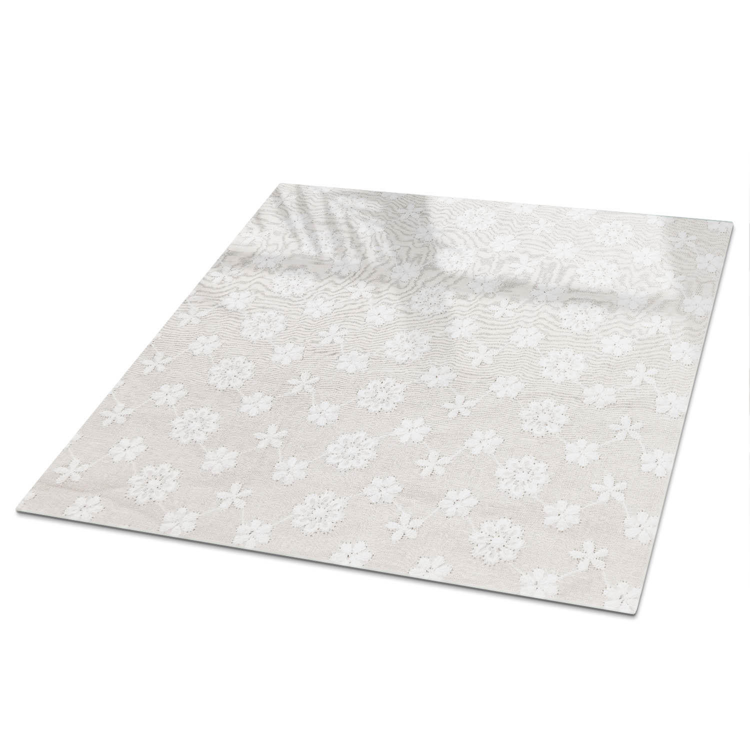 TISCHPLATTE 50x50 cm – Blumenmuster - Weiß, Glas (0.4/50/50cm) - Wallfluent