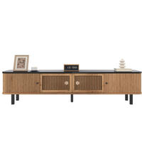 LOWBOARD 190/35/45 cm aus MDF und Holzwerkstoff mit Schiebetüren und Gitterfront Eichefarben - Braun, Holzwerkstoff (190/45/35cm) - Modenvie