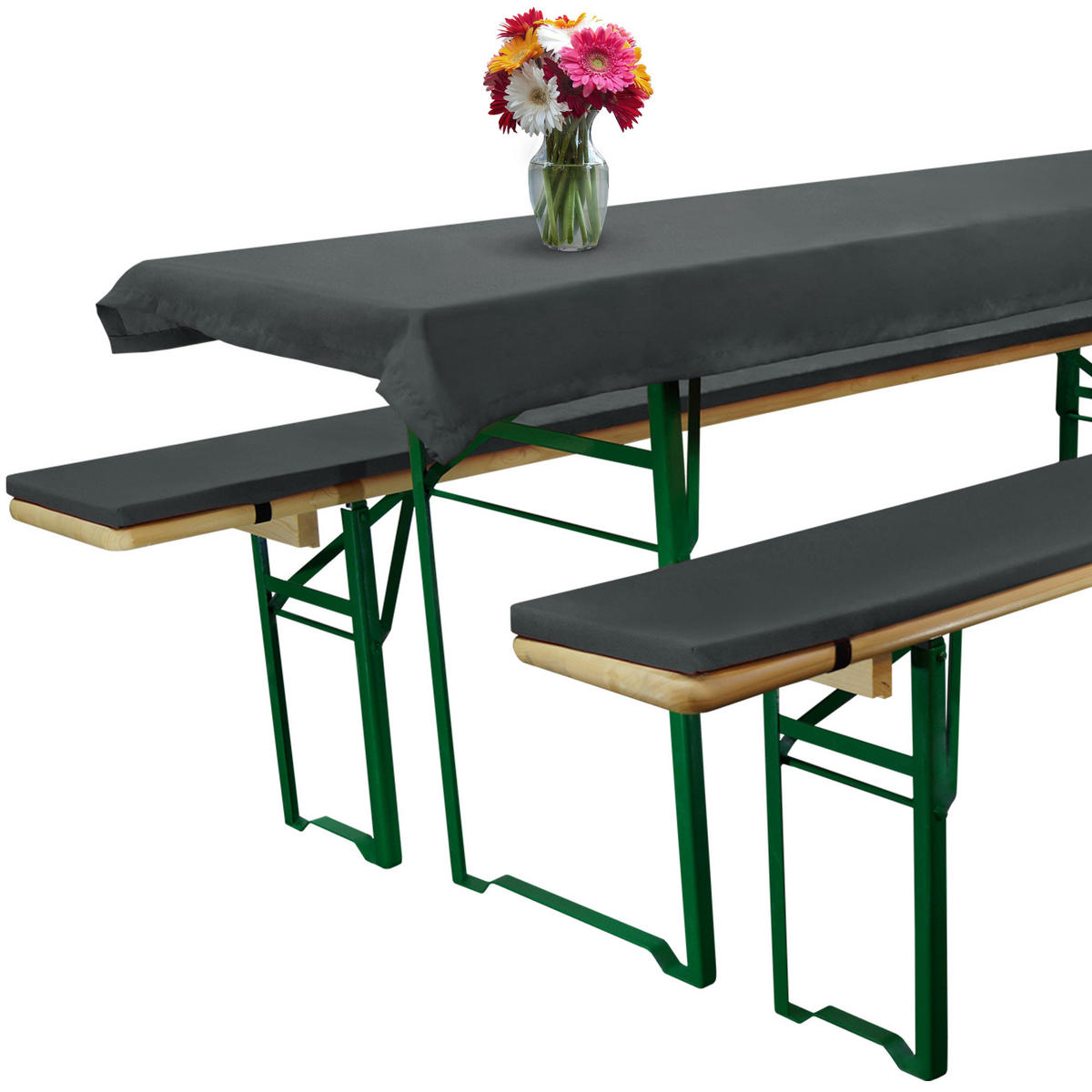 BIERBANKAUFLAGE Comfort XS 70cm Anthrazit (3tlg) - Anthrazit, Textil (70/1/220cm) - Beautissu 