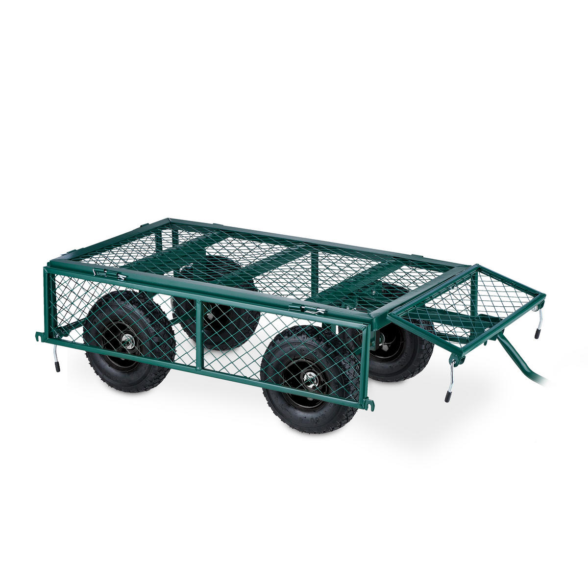 HANDWAGEN - Dunkelgrün, Kunststoff/Metall (50/50/110cm) - Relaxdays