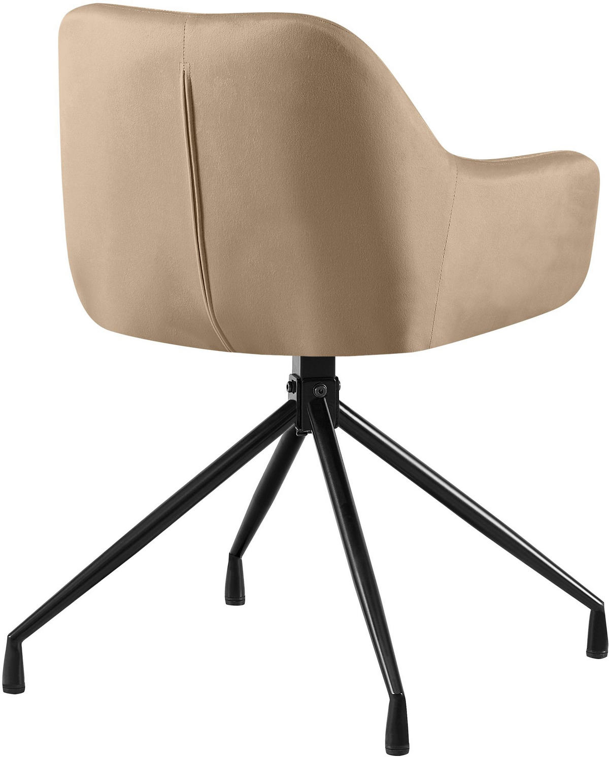 ARMLEHNENSTUHL 2 Samt Taupe - Taupe/Schwarz, Textil/Metall (58/81/58cm) - CLP