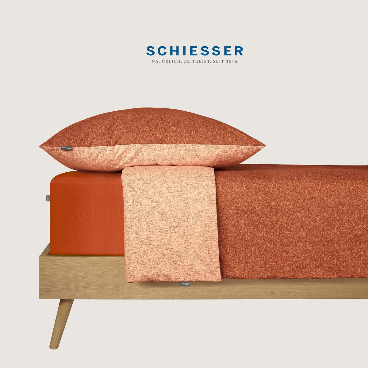 SPANNBETTLAKEN Jessi - Edeljersey - 100 x 200 cm - Terrakotta - Terracotta, Textil (100/200cm) - SCHIESSER