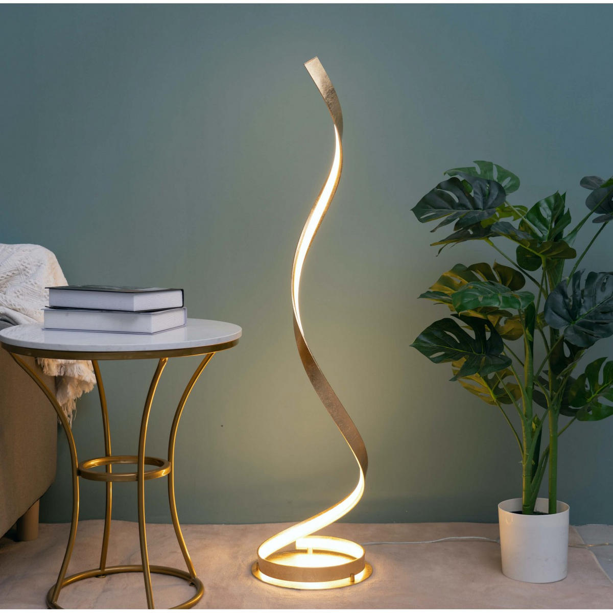 STEHLEUCHTE Millenium, Gold / Messing, 121cm - Goldfarben, Metall (121/29/121cm) - KOSILUM