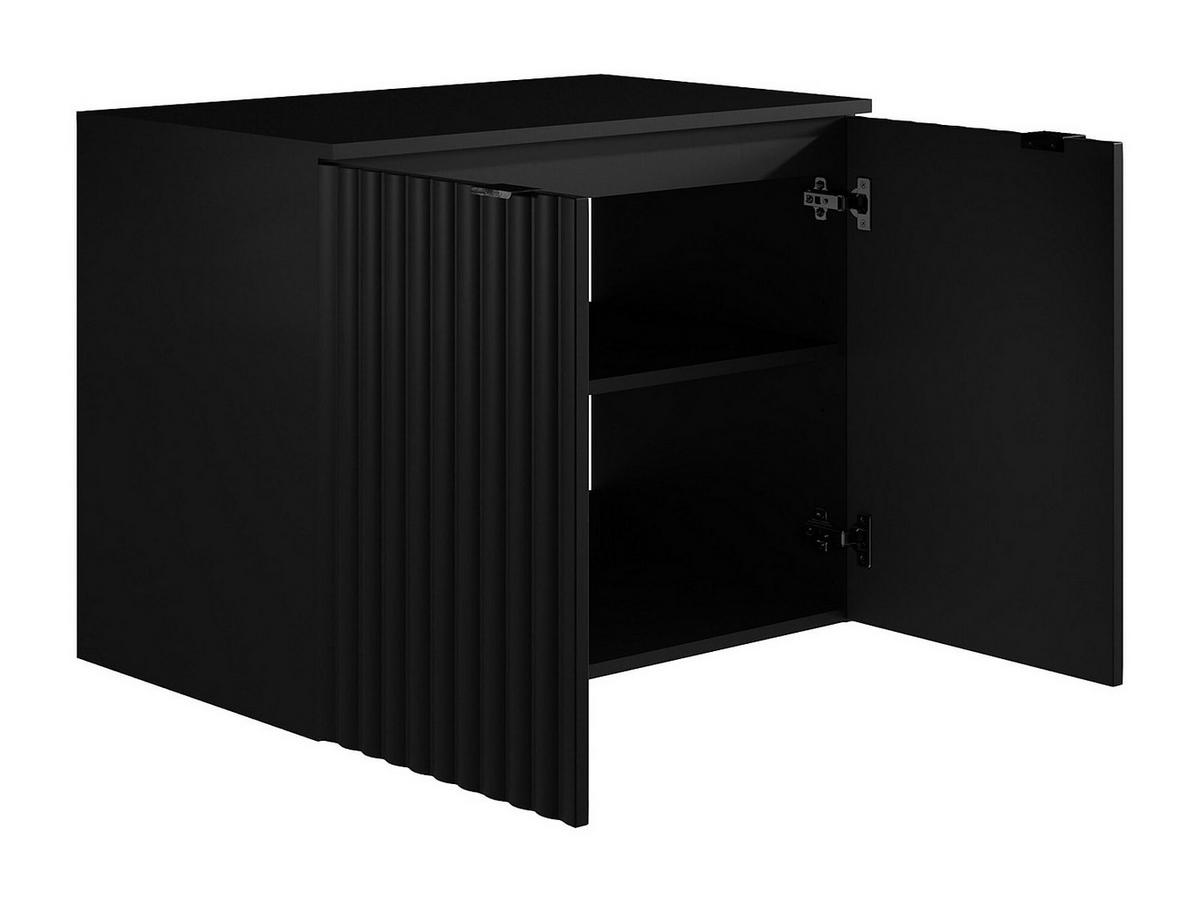 WASCHBECKENUNTERSCHRANK - 80cm x 44cm - MDF - schwarz - ZILGA - Schwarz, Holz (80/60/44cm) - Vente-Unique