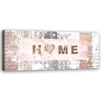 WANDBILD snowy home inschrift - Beige, Textil (90/30cm) - Feeby