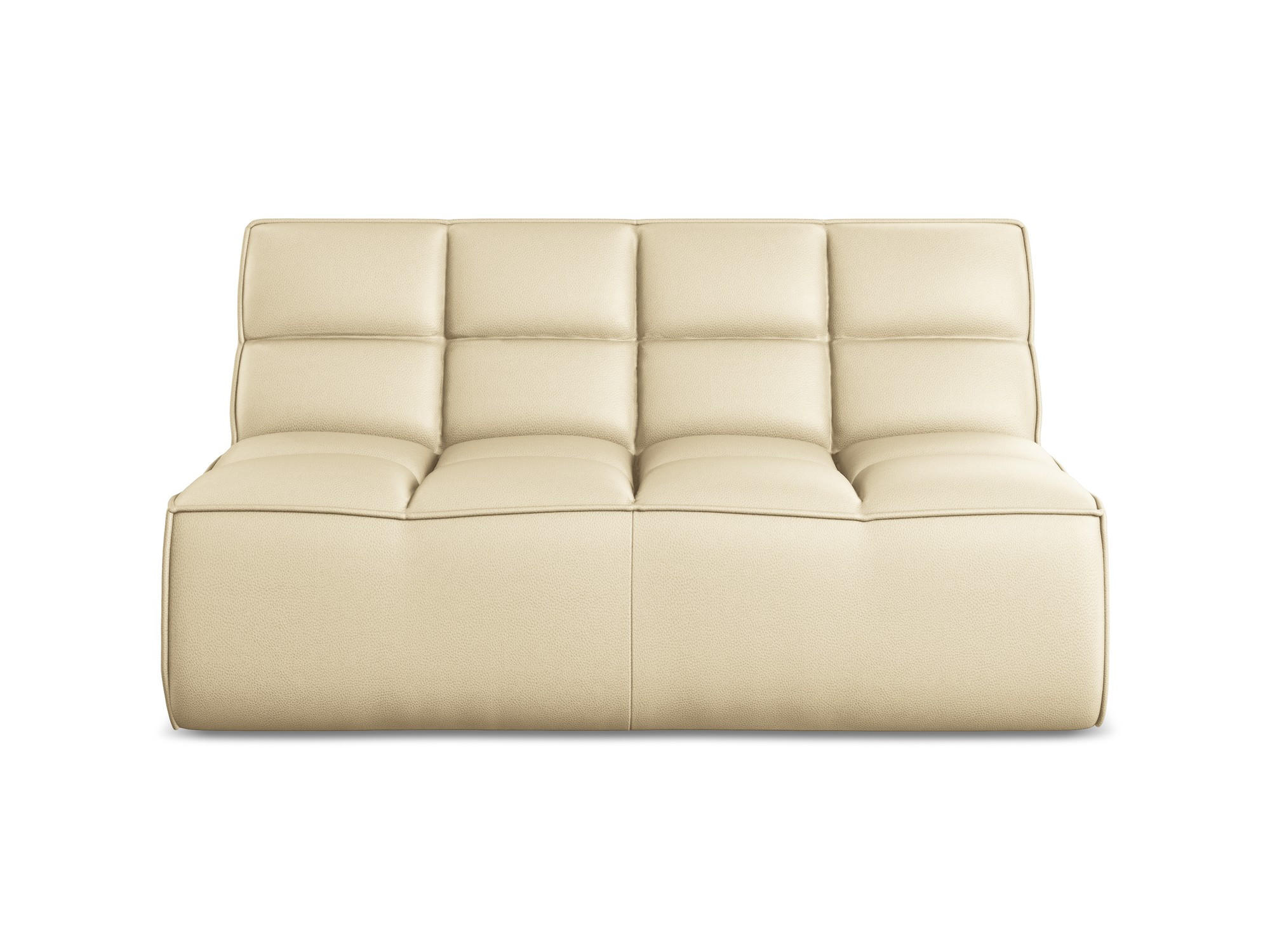 2-SITZER-SOFA Kunstleder Beige - Beige/Schwarz, Leder/Kunststoff (160/75/93cm) - Makamii