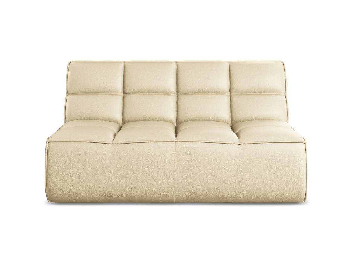 2-SITZER-SOFA Kunstleder Beige - Beige/Schwarz, Leder/Kunststoff (160/75/93cm) - Makamii