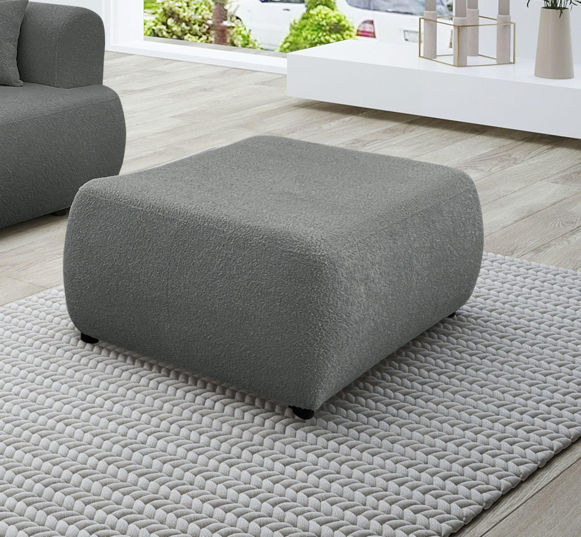 POLSTERHOCKER Anike In Now Or Never - Dunkelgrau, Holzwerkstoff/Textil (98/42/66cm) - Fun Möbel