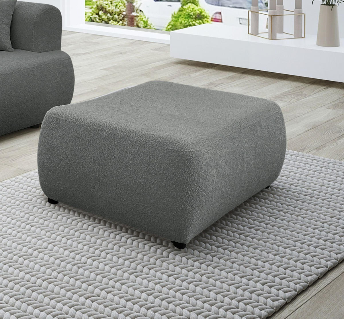 POLSTERHOCKER Anike In Now Or Never - Dunkelgrau, Holzwerkstoff/Textil (98/42/66cm) - Fun Möbel