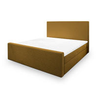 POSTEL BOXSPRING ALORIA 180x200 cm, s matrací a úložným prostorem, žlutá - žlutá, kompozitní dřevo/textil (180/200cm) - MASSENO