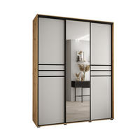 SCHWEBETÜRENSCHRANK 235,2/190/45 3-türig - Schwarz/Weiß, Holz/Metall (190/235/45cm) - Abiks Möbel
