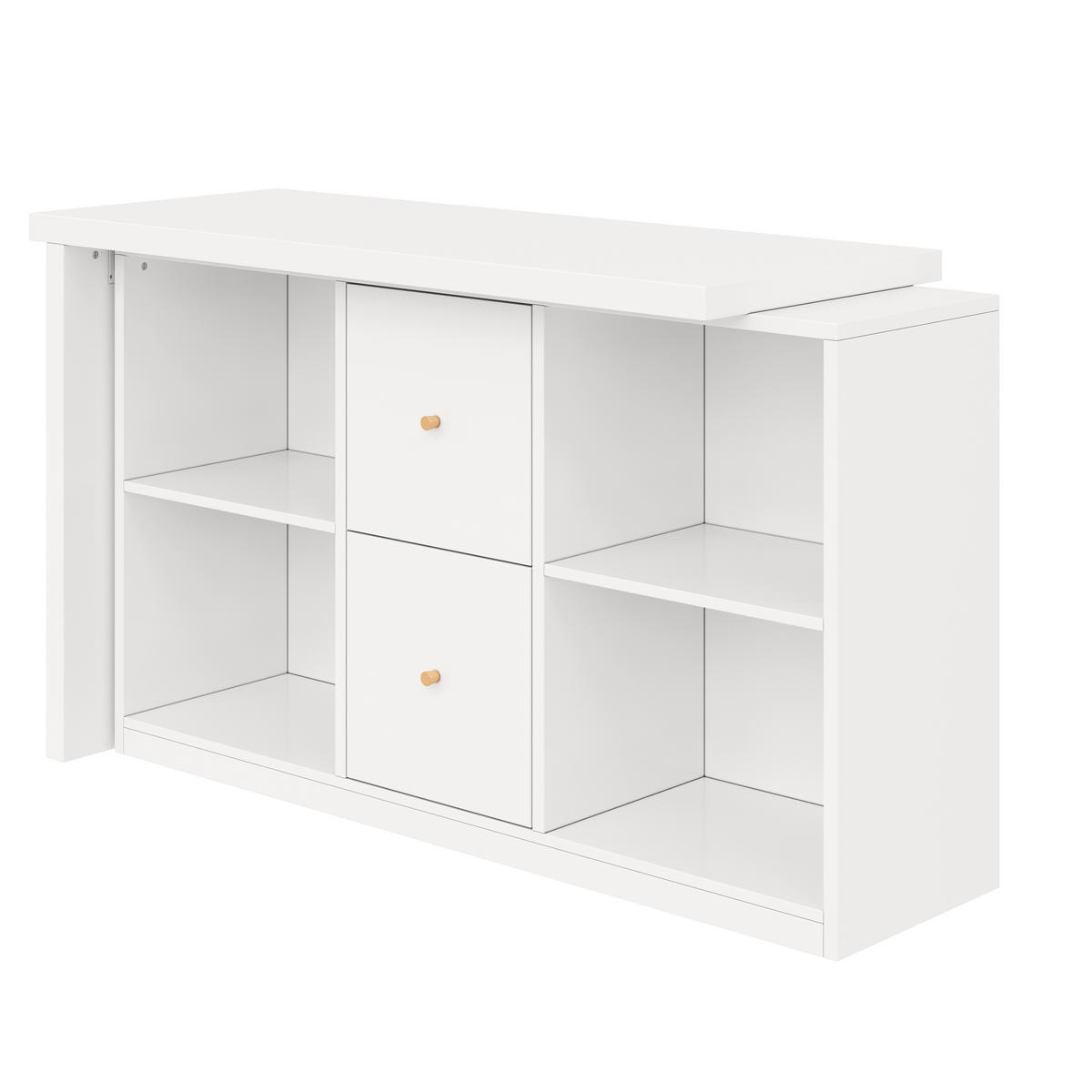 ECKSCHREIBTISCH L-Form 120cm 2 Schubladen beidseitig modern - Weiß, Holzwerkstoff (120/50/78cm) - FLIEKS