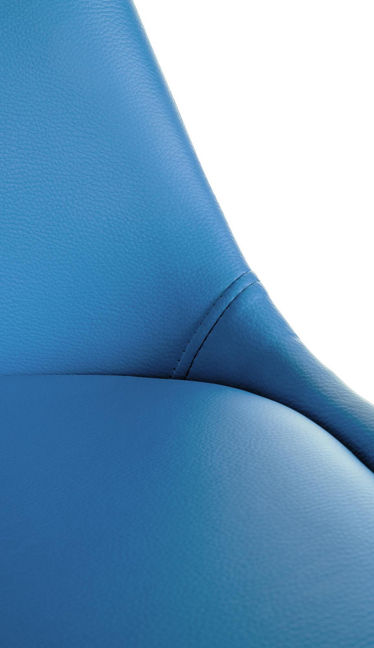 STUHL Lederlook hellblau - Naturfarben/Hellblau, Holz/Textil (48/81/54cm) - CLP