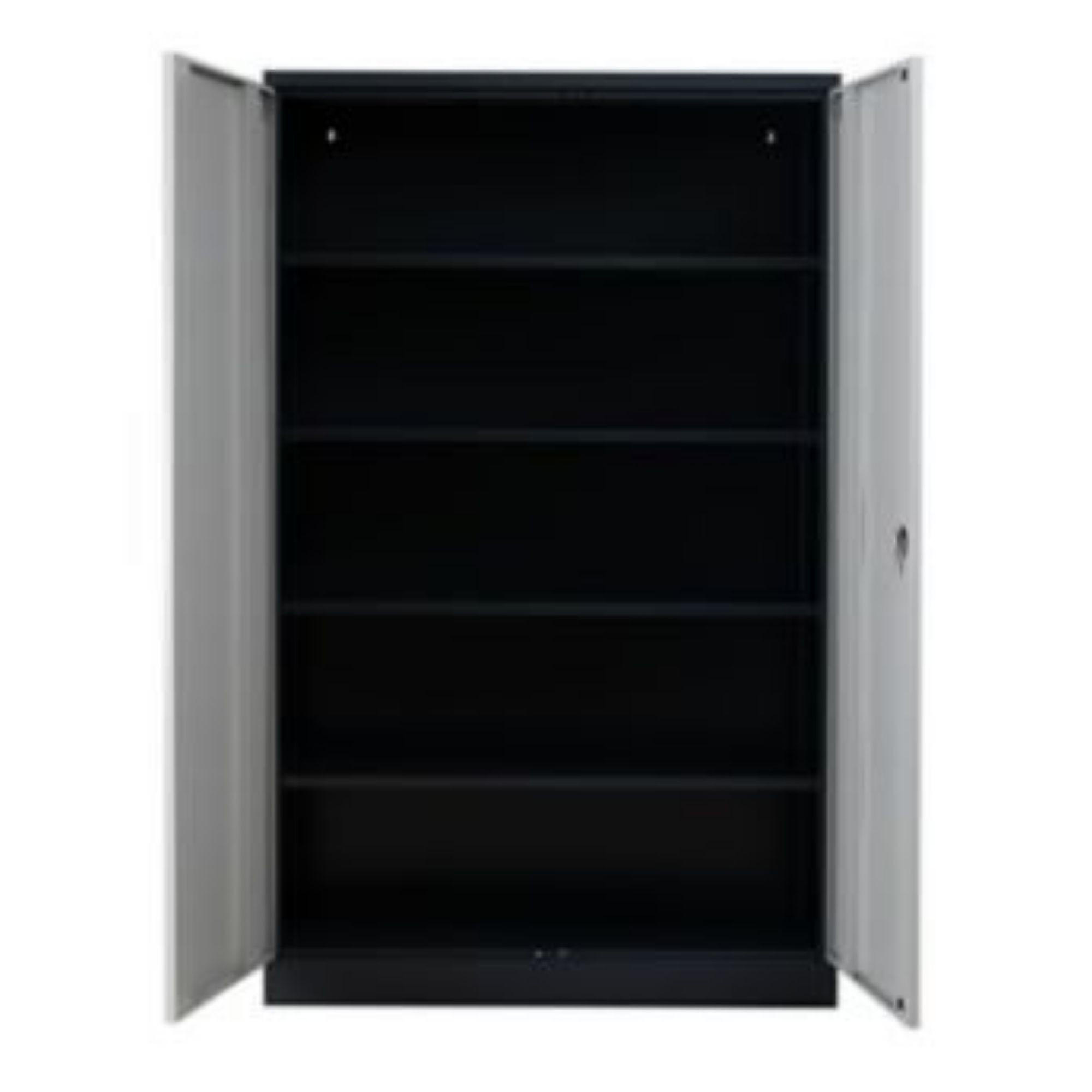 STAHLSCHRANK Bee mit 7 lackierten Fachböden 195x120x42 cm Korpusfarbe Anthrazit Frontfarbe Lichtgrau - Hellgrau, Metall (120/195/42cm)