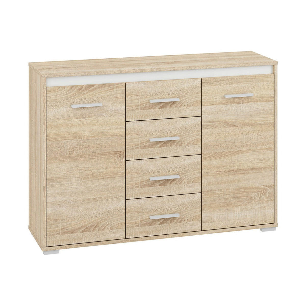 KOMMODE – AVO 14 – 120 cm – Avo – Sonoma Eiche / Weiß - Weiß/Sonoma Eiche, Holzwerkstoff (120/85/34cm) - hi-markt