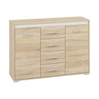 KOMMODE – AVO 14 – 120 cm – Avo – Sonoma Eiche / Weiß - Weiß/Sonoma Eiche, Holzwerkstoff (120/85/34cm) - hi-markt