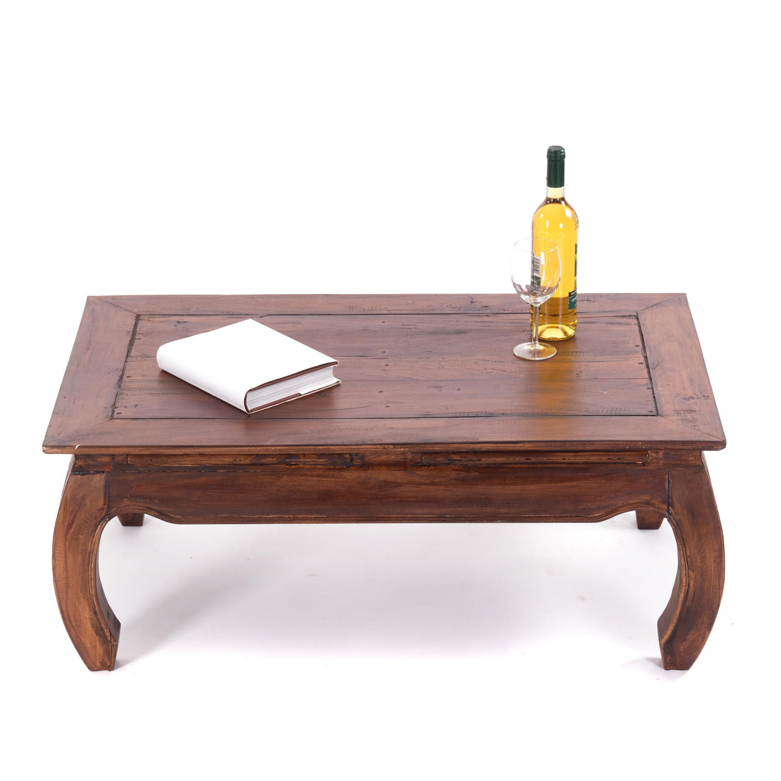 OPIUMTISCH EAST 100 Mahagoni Recyclingholz massiv 02 hellbraun - Hellbraun, Holz (60/100/41cm) - DESIGN DELIGHTS