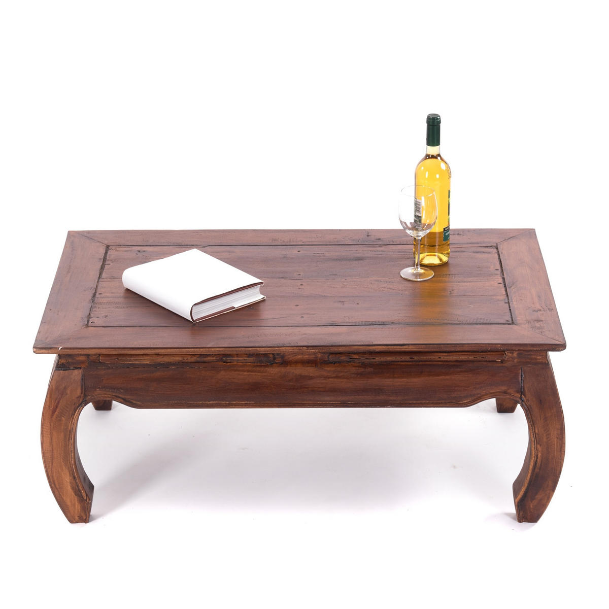 OPIUMTISCH EAST 100 Mahagoni Recyclingholz massiv 02 hellbraun - Hellbraun, Holz (60/100/41cm) - DESIGN DELIGHTS