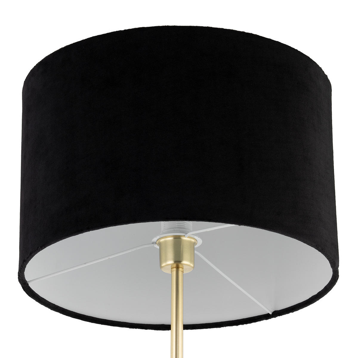 STEHLEUCHTE - Samt/Metall, 1-flammig - Schwarz, Metall (40/40/150cm) - home24