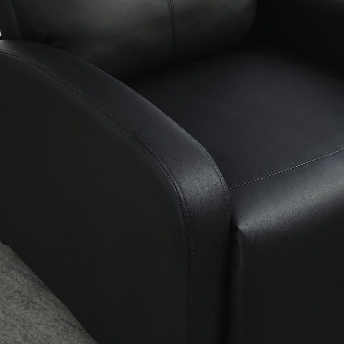 RELAXSESSEL Ruhesessel Sessel Fernsehsessel mit Liegefunktion Kunstleder 2 Farbe - Schwarz, Kunststoff (89.5/104.5/69.5cm) - HOMCOM