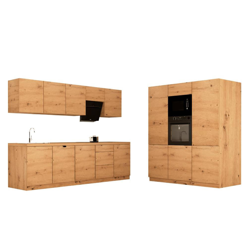 KÜCHENZEILE 300 cm - Langen KL17-M300 - in Artisan Eiche - Eiche Artisan, Holz (460/212/58cm)
