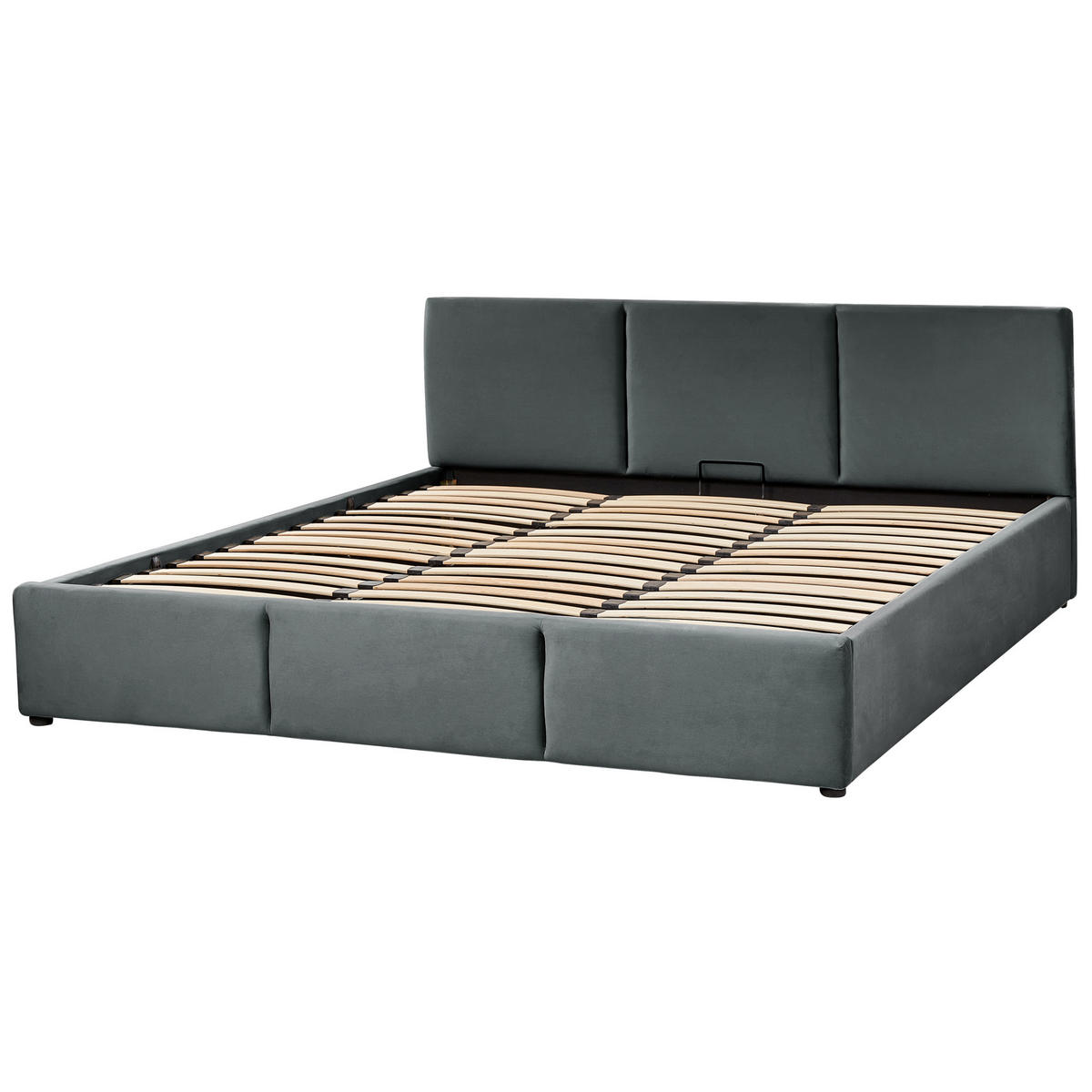 POLSTERBETT 180/200cm Dunkelgrau Bousse - Dunkelgrau, Textil (180/200cm) - Beliani