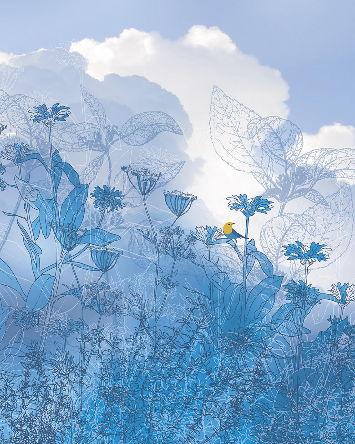FOTOTAPETE blauer Himmel 200 x 250 cm - Blau, Papier (200/250cm) - Sanders & Sanders