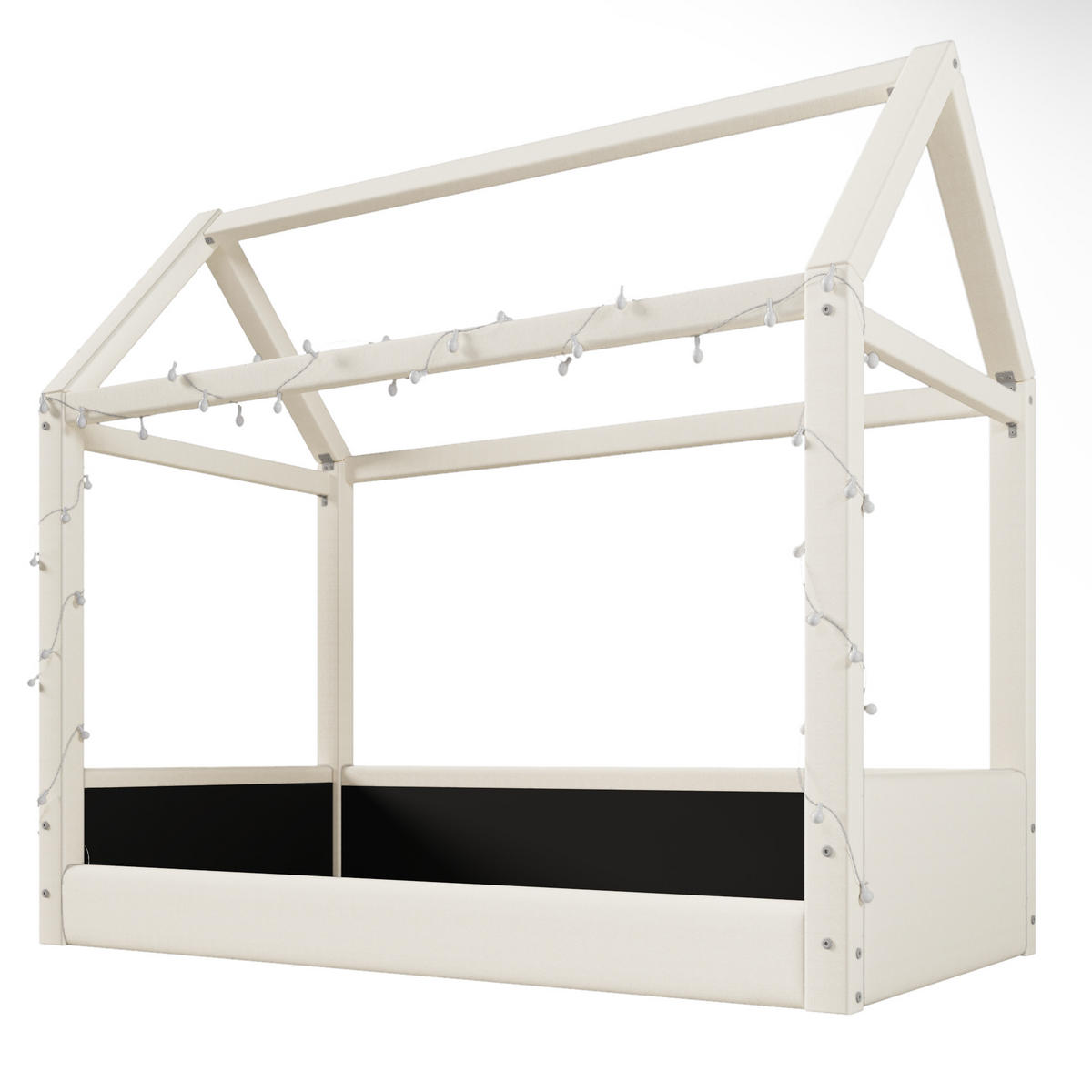 HAUSBETT 90/200 cm Beige Hausbett mit LED-Beleuchtung - Beige, Textil (90/200cm) - OKWISH