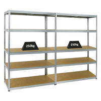 SCHWERLASTREGAL Big Elephant M 2er-Set mit 2x 180x120x60 cm Fachlast 250 kg Verzinkt - Silberfarben, Metall (240/180/60cm) - PROREGAL