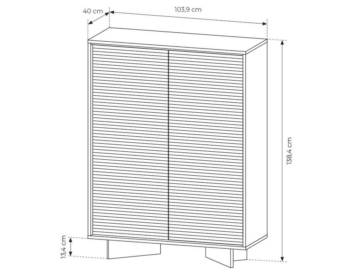HIGHBOARD DEMI Cappuccino, Hochkommode mit LED-Beleuchtung - Cappuccino, Holzwerkstoff (104/138/40cm) - Bettso