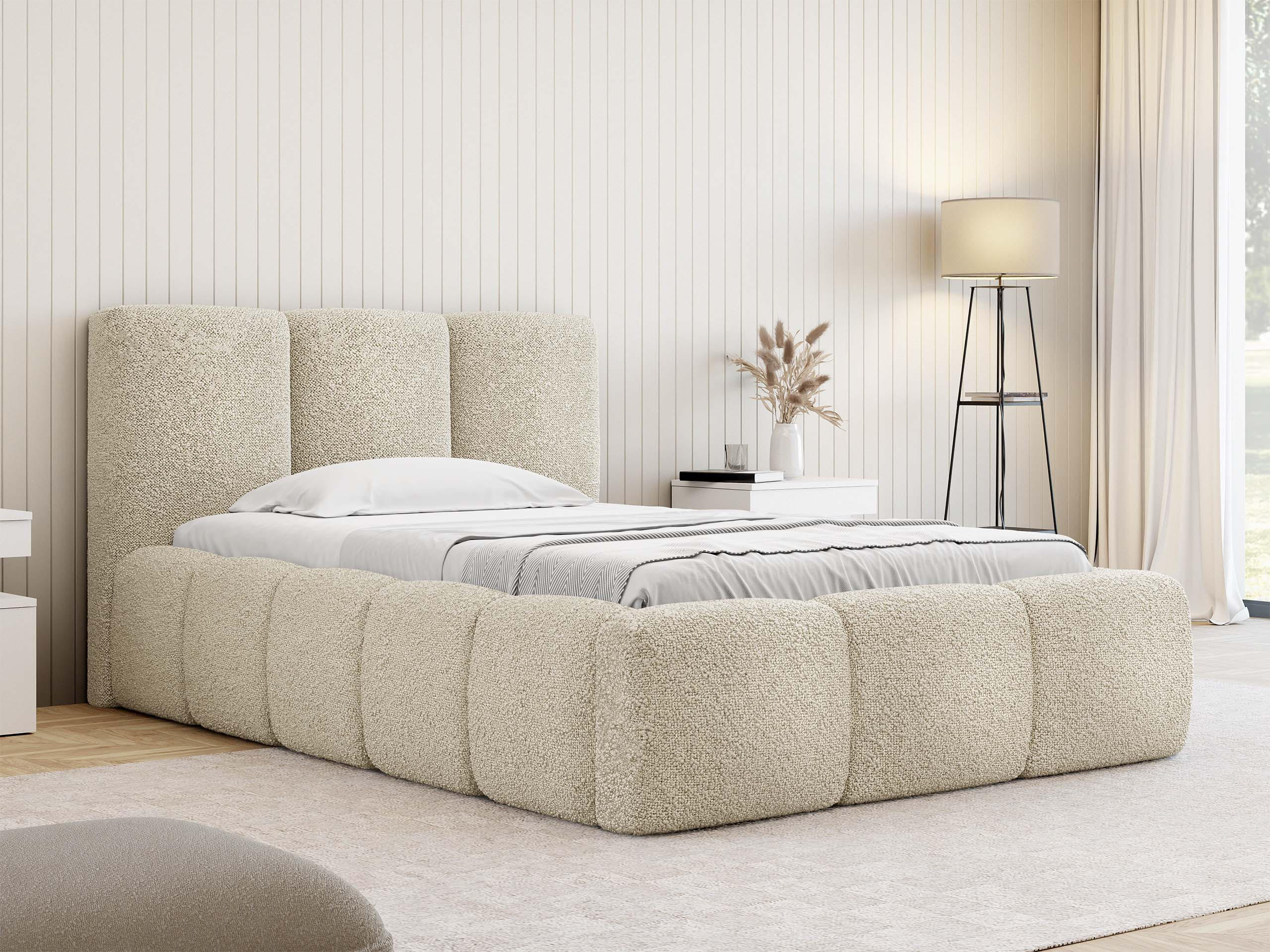 POLSTERBETT Kevson Boucle 90 - Naturfarben, Holz (90/200cm) - MIRJAN24