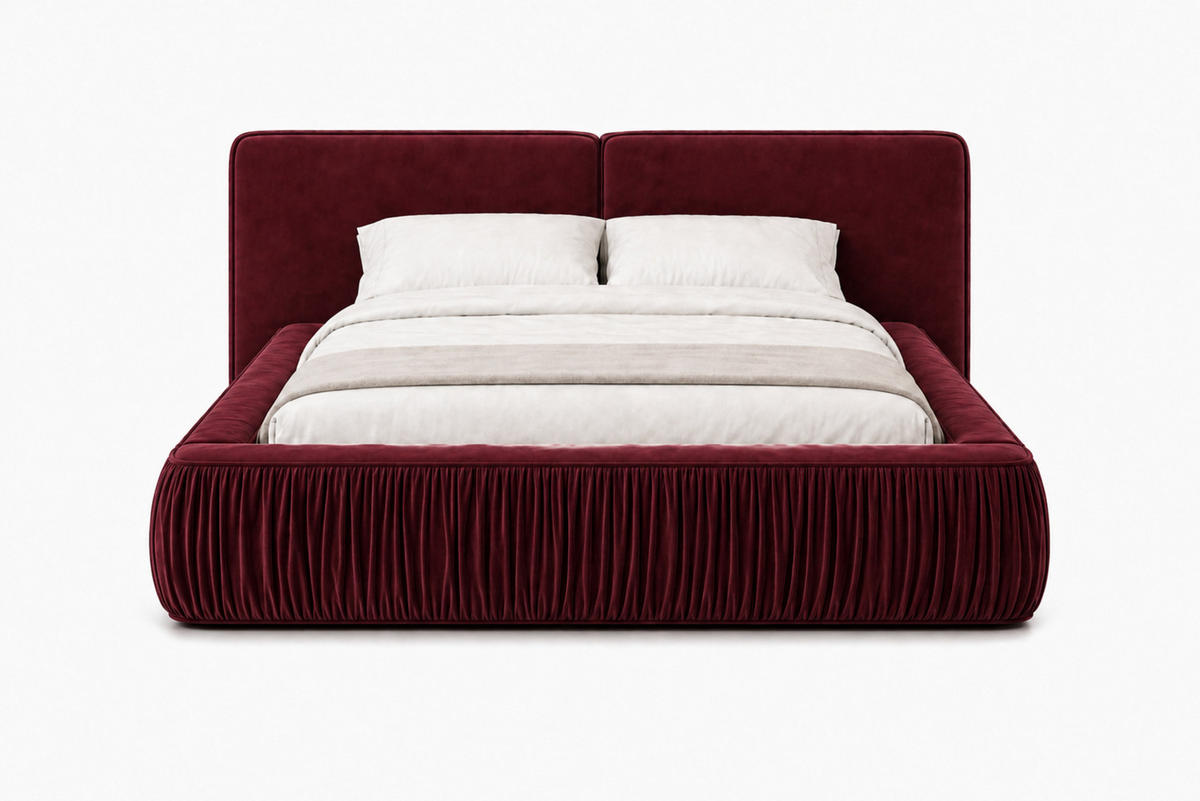 POLSTERBETT 08 140 x 200 cm – Riviera – Bett mit Gasdruckfedern und Stauraum - Bordeaux, Holz (140/200cm) - ROYAL24_MARKT