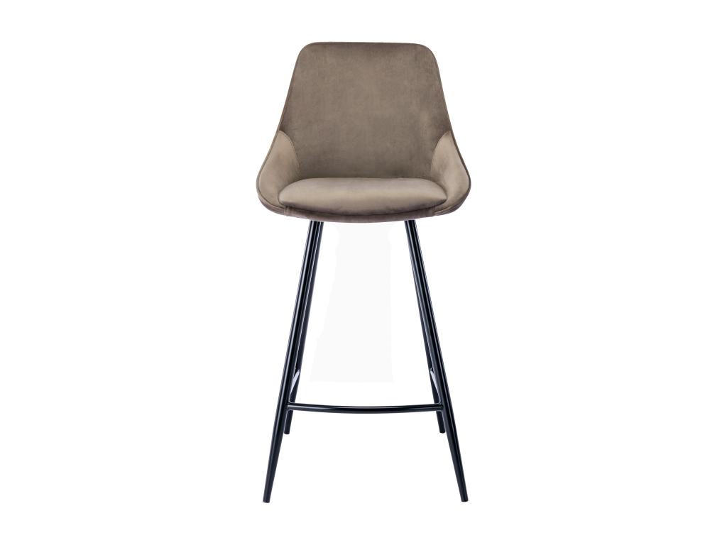 BARHOCKER 2er-Set - Samt - Taupe - MASURIE - Braun, Textil (51/99/48cm) - Vente-Unique