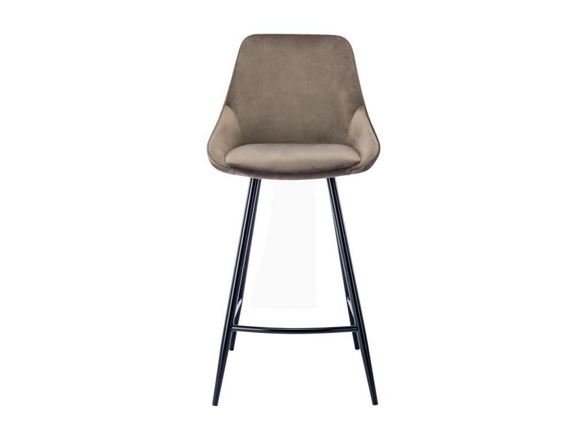 BARHOCKER 2er-Set - Samt - Taupe - MASURIE - Braun, Textil (51/99/48cm) - Vente-Unique