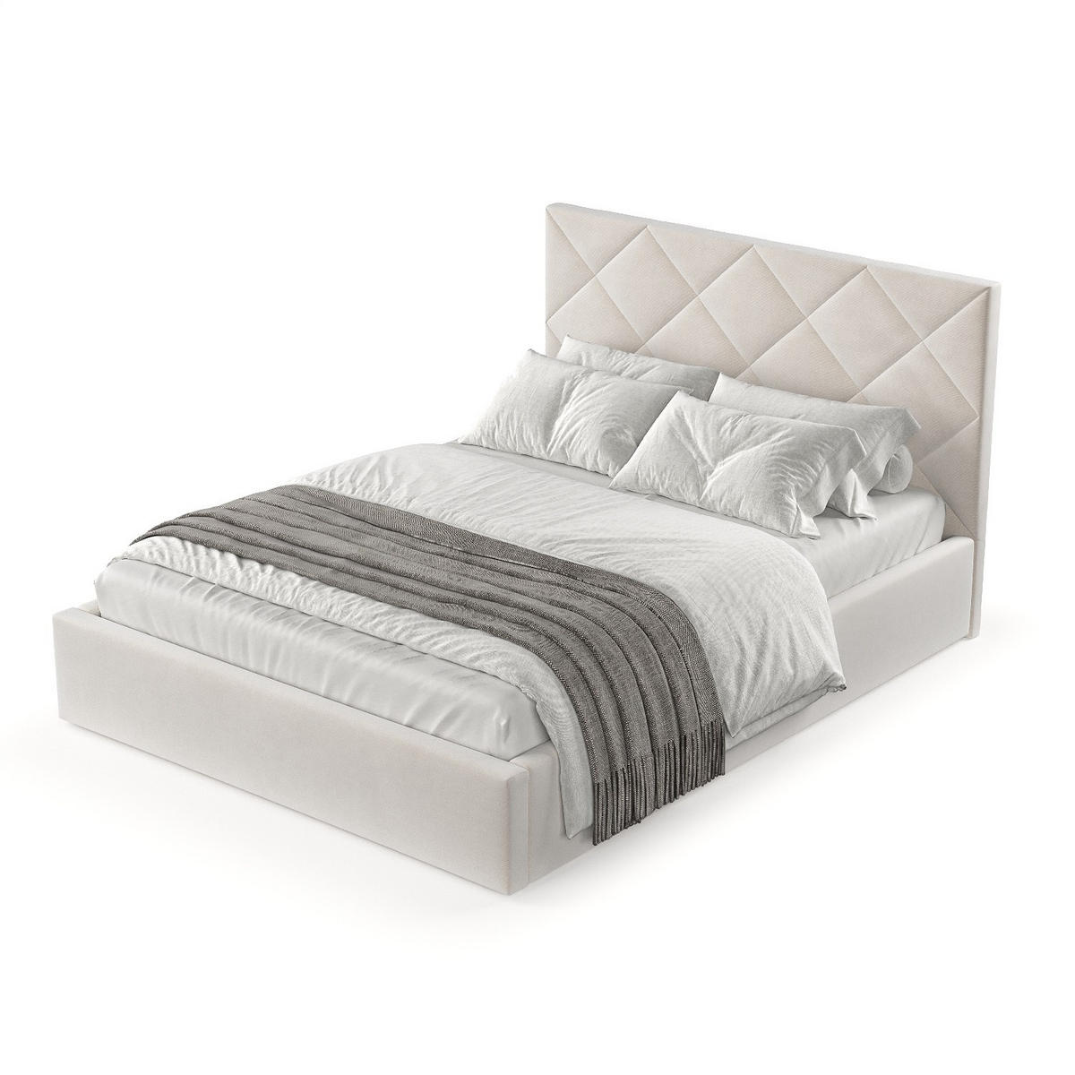 POLSTERBETT Torno 140/200 cm Creme im Paros Stoff - Creme/Schwarz, Holz/Holzwerkstoff (140/200cm) - AltaBeds