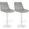 BARHOCKER 2er Set Samt Grau - Grau, Textil/Metall (49.5/91/50cm) - CLP