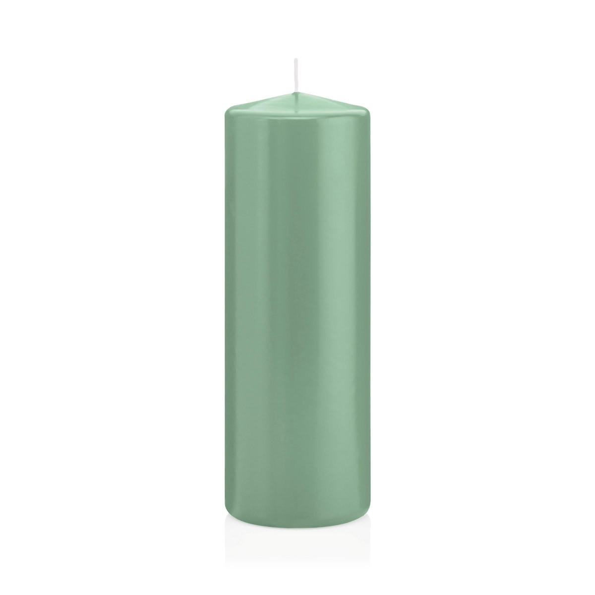 STUMPENKERZEN Reseda Ø 68 x 200 mm, 12 Stück - Eukalyptusholzfarben, Paraffin (7/20cm) - Wiedemann Kerzen