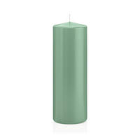 STUMPENKERZEN Reseda Ø 68 x 200 mm, 12 Stück - Eukalyptusholzfarben, Paraffin (7/20cm) - Wiedemann Kerzen