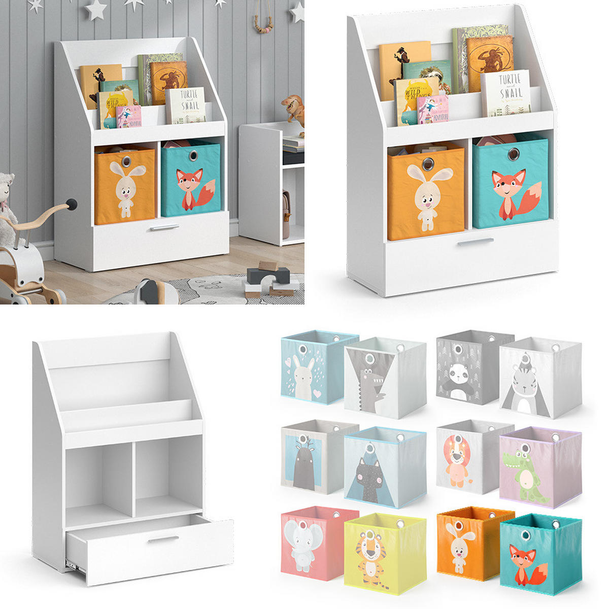 DĚTSKÁ POLIČKA Luigi Bílá - bílá, kompozitní dřevo (72/96.2/31.2cm) - Vicco