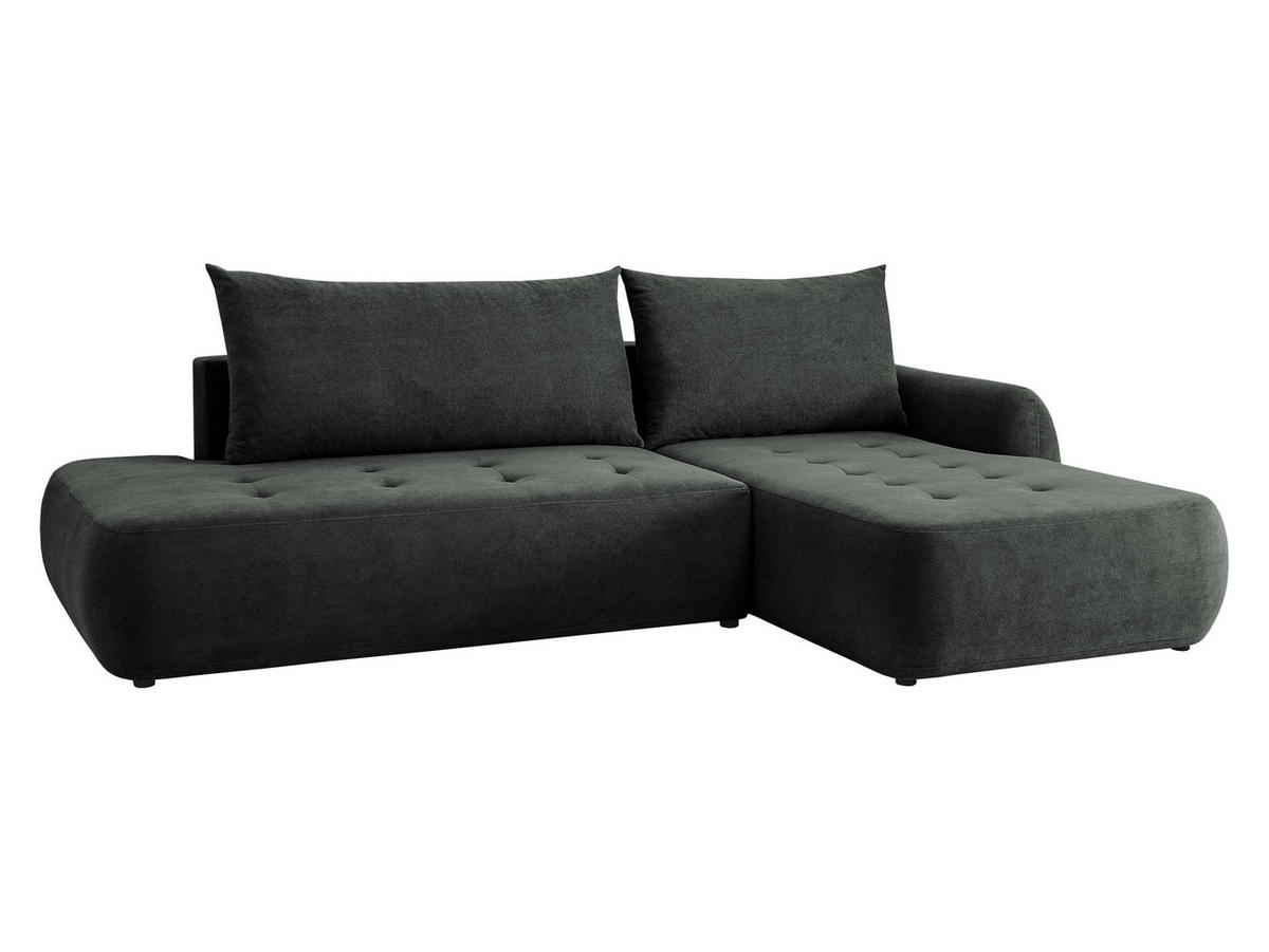 ECKSCHLAFSOFA Bueno I, Seite: Rechts - Dunkelgrau/Schwarz, Holz/Textil (300/185cm) - MIRJAN24