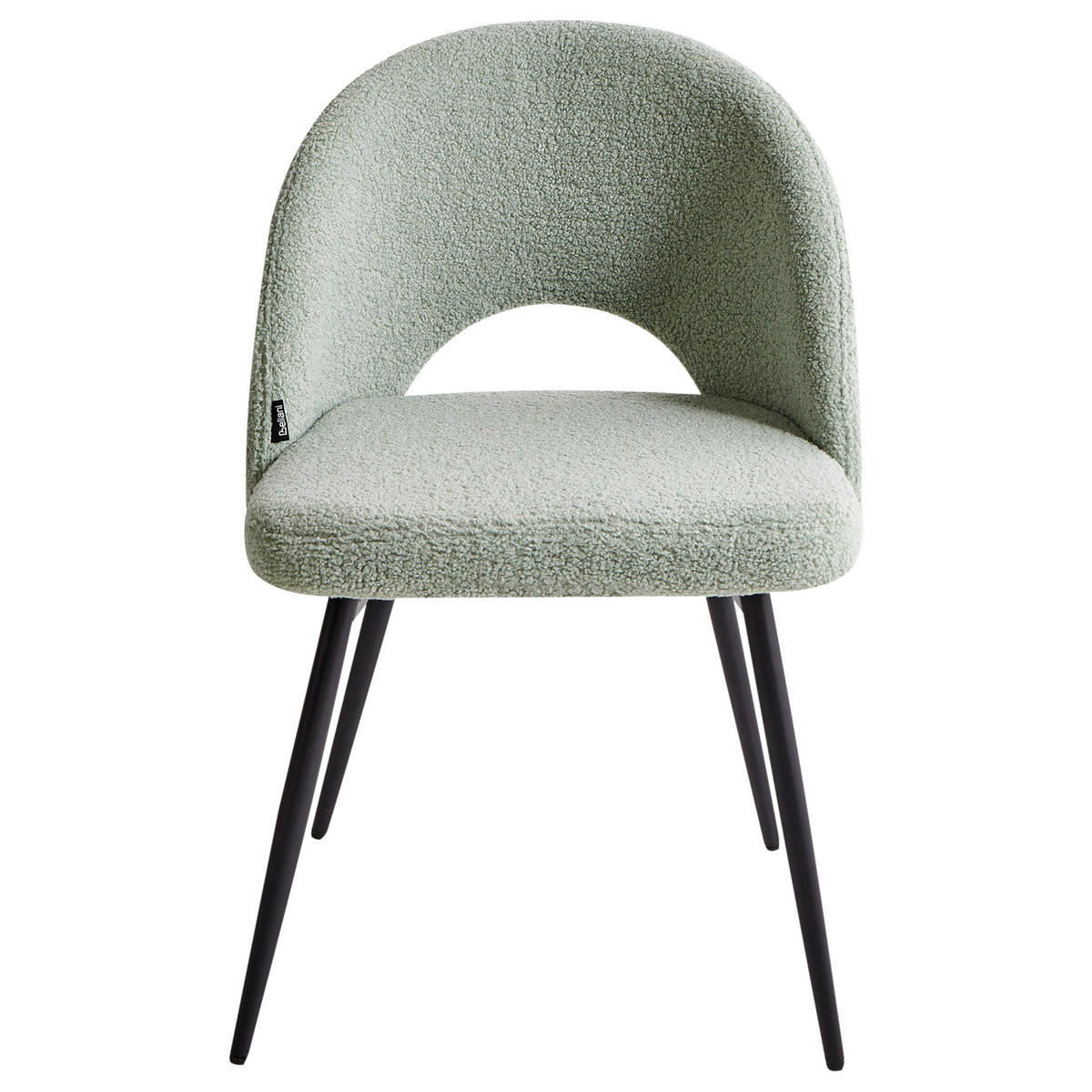 ESSZIMMERSTUHL 2er-Set Bouclé Hellgrün Onaga - Hellgrün, Textil (52/77/56cm) - Beliani