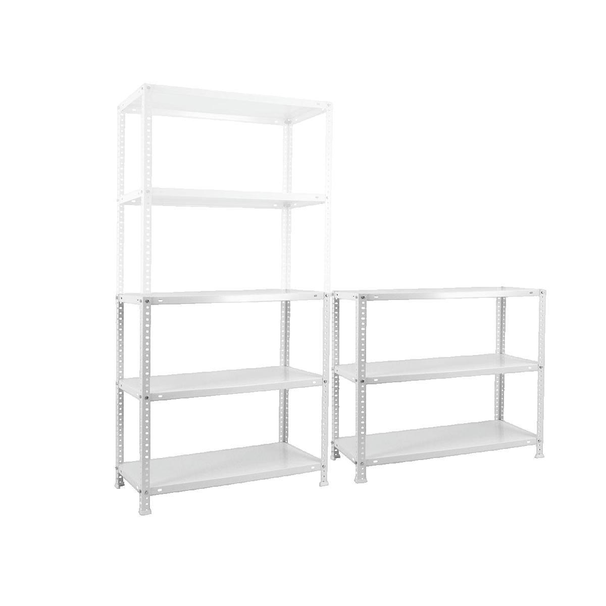 SCHRAUBREGAL PANDA | HxBxT 180x90x50cm | Fachlast 100kg | Weiß - Weiß, Metall (90/180/50cm) - Sonstige