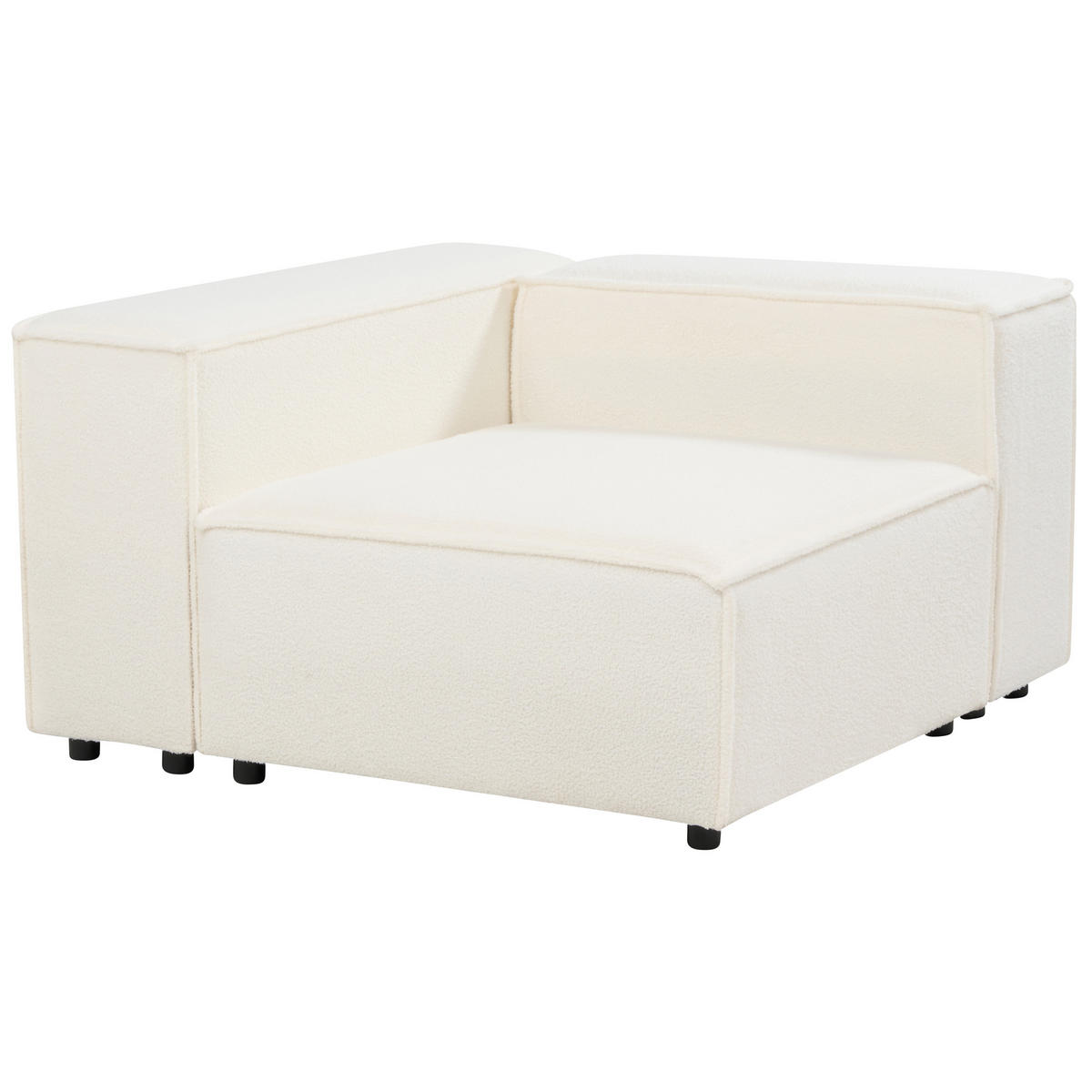 2-SITZER-SOFA Bouclé weiß Aprica - Schwarz/Weiß, Textil (240/68/119cm) - Beliani