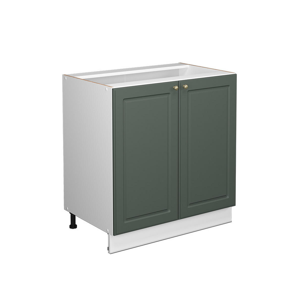 SPÜLENUNTERSCHRANK Fame-Line Grün-Gold Landhaus 80 cm mit Regal ohne AP - Weiß/Grün, Holzwerkstoff (80/82/51.6cm) - Vicco
