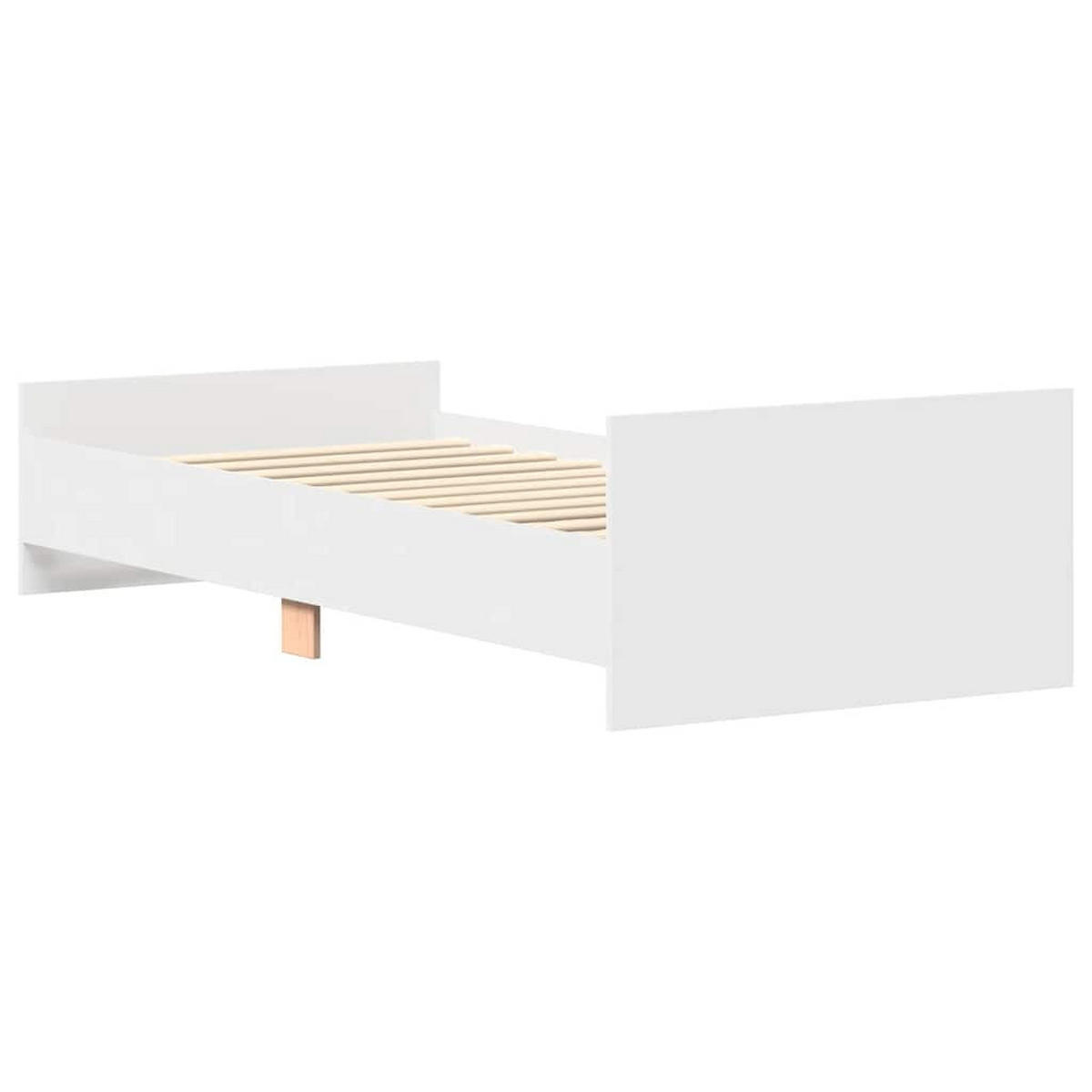 BETTGESTELL Weiss 100/200 Cm Holzwerkstoff - Weiß, Textil (100/200cm) - vidaXL