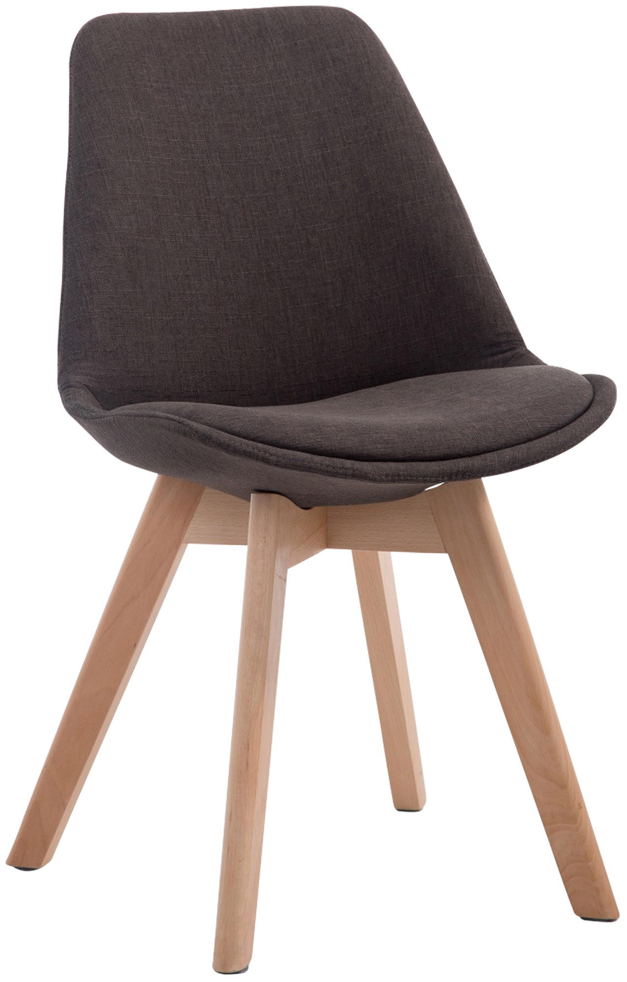 STUHL Stoff Dunkelgrau - Eukalyptusholzfarben/Dunkelgrau, Holz/Textil (48/84/55cm) - CLP
